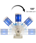 Blue LED Signal Tower Light With 180 Degree Rotating Base For Industrial Automation 24V DC LXY502T1 shown in rotation