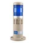24V DC Blue LED Tower Stack Light with Built In Buzzer for Industrial Signal and Alarm Use, Bright Continuous Light, 80 x 190mm Size, Base Diameter 3.1 Inch, Model HS LTP 502TJ Heschen.