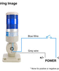Blue LED Signal Tower Light With 180 Degree Rotating Base For Industrial Automation 24V DC LXY502T1 wiring setup