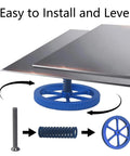 Exploded view of blue aluminum leveling nut set with hot bed springs and M4 screws for Ender and CR-10 printers.