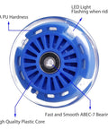 80mm Light Up Scooter Rear Wheels 2 Pack with Bearings Polyurethane LED Inline Skate Replacement Wheels Blue, top view