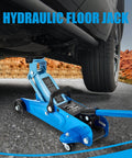 Beefy 1.5 Ton Floor Jack Low Profile For Cars With Single Piston Lift Pump Blue GAOLLY Steel Racing Jack lifting a car