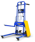 Material Lift Winch Stacker Pallet Truck Dolly With 330 Lbs Capacity And 40 Inch Max Lift 8 Inch Wheels And Swivel Casters Patented Goodyear