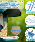 Two Pack Metal Suet Ball Holders For Bird Buddy Smart Feeders with welded screws and perch extenders in blue plate design