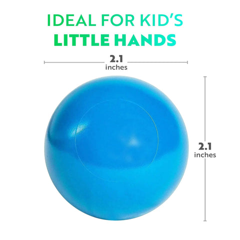 Blue ball from Soft Plastic Mini Ball Pit Balls 50 Count - w/ 8 Vibrant Colors - Crush Proof, 2.1 inches, for Baby Toddler Ball Pit.