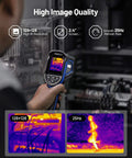 Person using Mini Thermal Imaging Camera, 240 x 240 TISR Resolution, 15-Hour Battery Life, 128 x 128 IR Resolution, 25Hz Handheld, on electrical panel