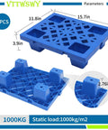 Four Pack Plastic Pallets Nestable Moisture Proof Floor Pallets With Breathable Grid Platform Lightweight Stackable Spliceable For Garage Warehouse Basement And Outdoor Storage 15.7 By 11.8 By 3.9 Inches.