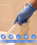 Textured Blue Nitrile Gloves 5 Mil Powder Free Food Safe Large Box Of 100 used in cleaning task