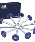 Blue 2 Inch Nylon Garage Door Roller With 4 Inch Stem Quiet Durable High Load Bearing 6200 2RS set of 10 displayed in front of box