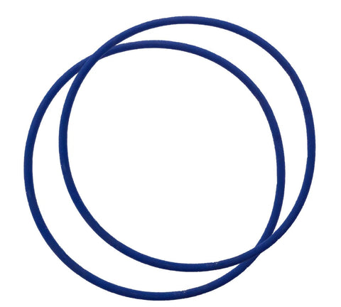 Two blue O rings from O Ring Two Pack With Lubricant For Hayward Outlet Elbow No Fuss Fit For Micro Clear Pro Grid DE Filters Swim Clear And HCF