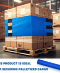Adjustable Cargo Pallet Straps Bundle For Shipping And Storage Reusable Pallet Wrap Ties 19.3 Inch Wide By 15 Foot Long Bright Blue Oxford Fabric