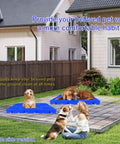 Pet-friendly setup using 6 Pack Diamond Shaped Plastic Pallets 23.6 by 15.7 by 2 Inches Each, Heavy Duty HDPE Pallets for pet flooring