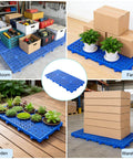 6-Piece Rhombic Plastic Pallet With Breathable Grid Ventilation For Interlocking Splice, 23.6 By 11.8 By 1.18 Inch Lightweight Floor Pallet