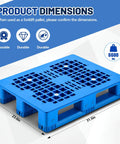 Blue Plastic Pallet 32 Inch By 24 Inch By 6 Inch Breathable Grid Lightweight Beefy Poly For Wet Basements Garages And Outdoor Use