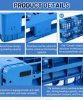 Product details of Blue Plastic Pallet 32 Inch By 24 Inch By 6 Inch Breathable Grid Lightweight Beefy Poly for wet basements.