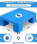 Heavy Duty Plastic Pallet Tray 23.6 By 15.8 By 4.7 Inches Waterproof Storage Pad Lightweight Wear Resistant for Cargo and Oil Drums