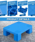Heavy Duty Plastic Pallet Tray 23.6 By 15.8 By 4.7 Inches Waterproof Storage Pad Lightweight Wear Resistant For Cargo Cartons