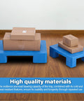 Heavy Duty Plastic Pallet Tray 23.6 By 15.8 By 4.7 Inches Waterproof Storage Pad with cardboard boxes on top
