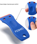 Plastic Razor Blade Scraper Set With 2 Scrapers And 100 Double Edged Blades For Gasket Removal Labels Decals And Adhesive Removal On Windows And Glass Lightweight Rustproof Plastic Construction And Quick Blade Changes ergonomic grip