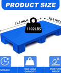 Lightweight Outdoor Plastic Pallet For Basement Storage And Floor Display Waterproof Wear Resistant Non Slip Pallet 31.5 By 15.8 By 4.7 Inches Kritkin
