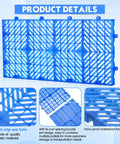 10 Pack Plastic Pallets 23.6 By 11.8 By 1.18 Inches Lightweight Moisture Proof And Waterproof Storage Grid Pallets With Ventilation For Garage Warehouse Supermarket Outdoor Basement Blue