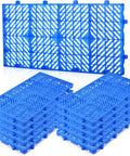 10 Pack Plastic Pallets 23.6 By 11.8 By 1.18 Inches Lightweight Moisture Proof And Waterproof Storage Grid Pallets With Ventilation For Garage Warehouse Supermarket Outdoor Basement Blue
