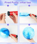 Inflating 4PCS Playground Balls for Kids, 9 Inches Dodgeballs Bouncy Balls using a red air pump