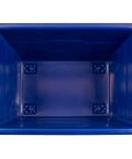 Top view of blue poly box basket of Heavy Duty Commercial Utility Cart Workhorse With 16 Bushel Capacity And 1000 Pound Load Capacity