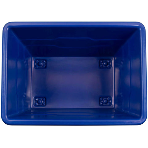 Top view of blue poly box basket of Heavy Duty Commercial Utility Cart Workhorse With 16 Bushel Capacity And 1000 Pound Load Capacity
