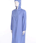Durable Unisex Lab Coat For Men And Women With Hooded Or Hatless Design In Blue 100 Percent Polyester Lab Jacket For Workshop And Cleanroom