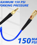 Six Pack 25 Foot Polyurethane Recoil Air Hose With One Quarter Inch Quick Connect And Plug Bend Restrictor Anti Twist Coil Line