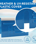Universal Pool Pump Motor Cover With Adjustable Fit For 1/3 To 2 HP Motors, Durable Hard Plastic Top And Sides, Weather Resistant, Blue