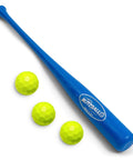 Starter Pack - Includes (3) Official Brand Balls & (1) Power Bat - Made in USA with blue bat and yellow baseballs