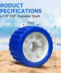 Boat Trailer Roller Kit With 5 Inch Outside Diameter Ribbed PU Wobble Roller For Shafts From Seven Eighths To One And One Eighth Inches Includes Eight Gaskets And Four Cotter Pins Durable Marine Grade Polyurethane on sand