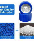 Boat Trailer Roller Kit With 5 Inch Outside Diameter Ribbed PU Wobble Roller For Shafts From Seven Eighths To One And One Eighth Inches Includes Eight Gaskets And Four Cotter Pins Durable Marine Grade Polyurethane. Includes PU material and color masterbatch.