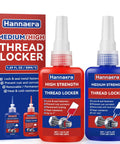 Blue And Red Thread Locker Kit, Medium And High Strength Thread Lock For Nuts Bolts And Metal Fasteners, 50 ml each, pack of 2