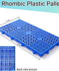 6-Piece Rhombic Plastic Pallet With Breathable Grid Ventilation For Interlocking Splice, 23.6 By 11.8 By 1.18 Inch Lightweight Floor Pallet