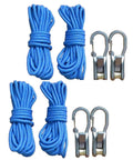Blue cords and metal hooks for 1-Pack Utility Cart Stainless Steel Frame Built for Moving Boxes, Appliances, and Heavy Cargo at Home, Warehouse, and Delivery Jobs
