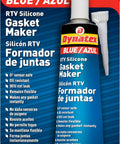 Front view of Dynatex Blue RTV Silicone Gasket Maker 85g package with nozzle, for automotive and machinery gaskets.