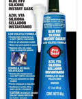 Blue Sensor Safe RTV Silicone Sealant, 3 oz tube for automotive, marine, HVAC, plumbing and DIY repairs, packaged view.