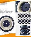 8 Pack 5 Inch Shopping Cart Replacement Wheels Kit With Double Ball Bearing TPU Silent Wheels For Supermarkets in blue
