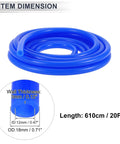 Silicone Vacuum Tubing Hose 12mm ID 18mm Outer Diameter 20 Ft Long High Temperature Automotive Vacuum Line Blue 3mm Wall Thickness