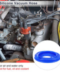 Silicone Vacuum Tubing Hose 12mm ID 18mm Outer Diameter 20 Ft Long High Temperature Automotive Vacuum Line Blue coiled near engine bay