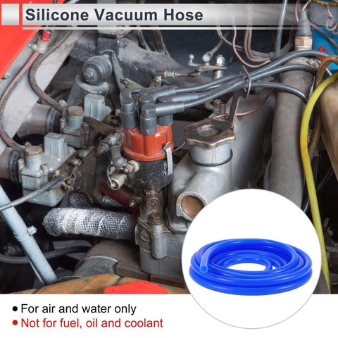 Silicone Vacuum Tubing Hose 12mm ID 18mm Outer Diameter 20 Ft Long High Temperature Automotive Vacuum Line Blue coiled near engine bay