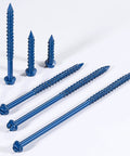 Wensilon(30 PCS) 3/16" * 1-1/4" Slotted Hex Concrete Screws Anchor Blue Hexagon Head for Anchoring to Masonry, Block or Brick Stucco
