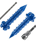 ✝️ Wensilon(30 PCS) 3/16" * 1-1/4" Slotted Hex Concrete Screws Anchor Blue Hexagon Head with drill bit and driver bit for masonry.