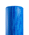 Close-up of a blue Pro Roller Soft Density EVA Foam Roller for Physical Therapy Pilates Yoga and Muscle Recovery 36 Inch.