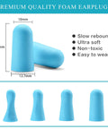 Reusable Soft Foam Ear Plugs With Up To 35 DB SNR Noise Reduction, blue, slow rebound, ultra soft, non-toxic, easy to wear.