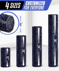 High Density EPP Round Foam Roller For Back Relief, Yoga And Pilates Training, Firm Deep Tissue Massage Tool, 36 Inch, Blue Speckled