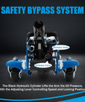 Front view of Beefy 1.5 Ton Floor Jack Low Profile For Cars With Single Piston Lift Pump Blue GAOLLY Steel Racing Jack.